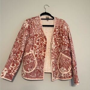 Como Red and White Patterned Quilt Jacket